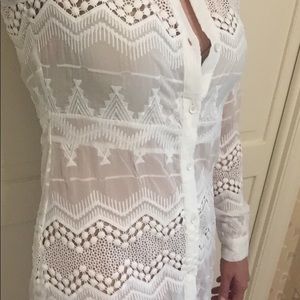 Nu Denmark  White sheer embroidered dress XS